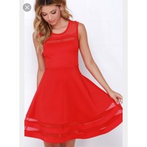 Stunning red skater dress from Lulu's 🌹