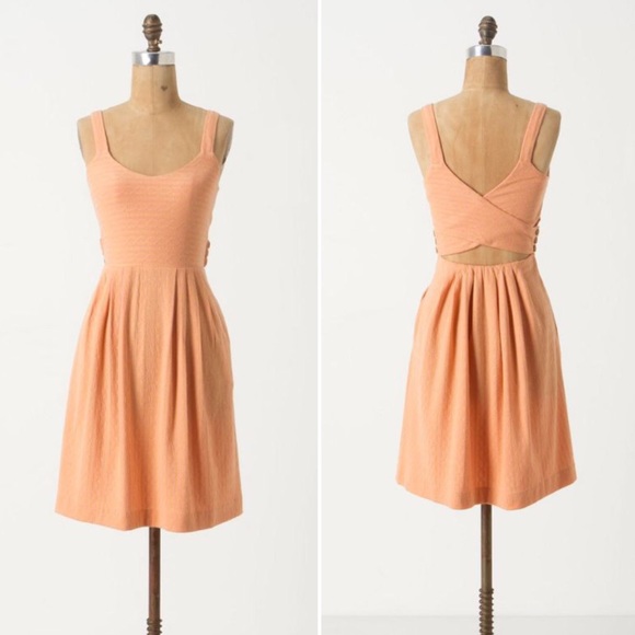 Anthropologie Postmark peach Crossback Dress