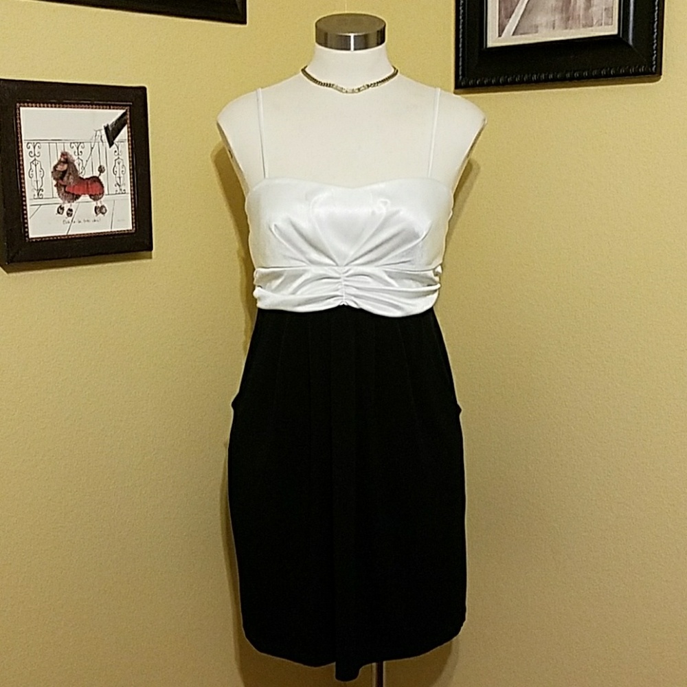Black and ivory dress