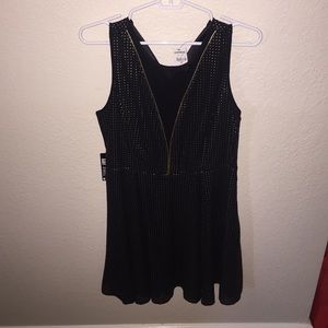 Express black and gold mini dress