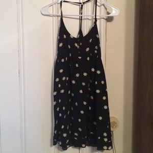 Forever21 Short Black Flower Cross Back Dress!