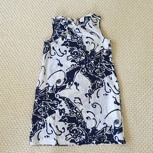 Girls blue and white sleeveless dress