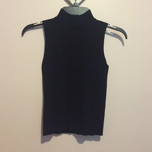 Black cropped top tank top turtleneck