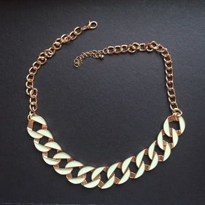 Mint green gold chain necklace