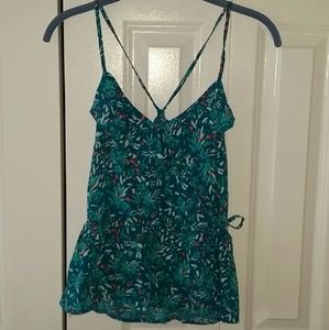 Aeropostale Teal Patterned Tank Top