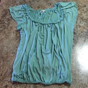 SOPHIE MAX TEAL SWOOP BLOUSE