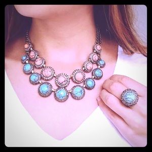 Chloe + Isabel retro pave coral earrings