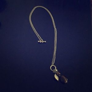 Lia Sophia long golden necklace with stones