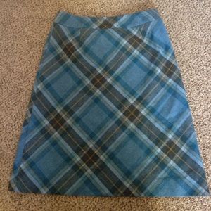 Pendleton blue plaid 100% wool skirt, size 12