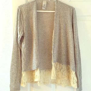 Lace edged cardigan