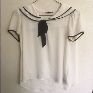 sheer Japanese schoolgirl top