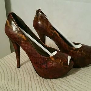 Stuart Weitzman Justso Painted Python Stilettos