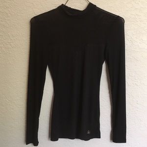 NWT kardashian kollection mock neck mesh top