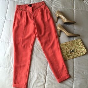 High-Waisted Coral Trousers