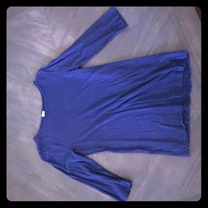 J.Crew Cobalt Blue 3/4 S Shirt with Button Detail