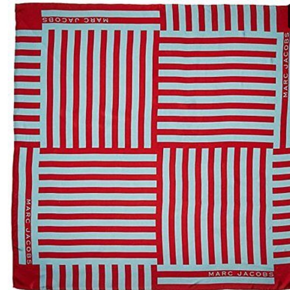 NWT Marc Jacobs Satin Striped Bandana Scarf - Picture 2 of 4
