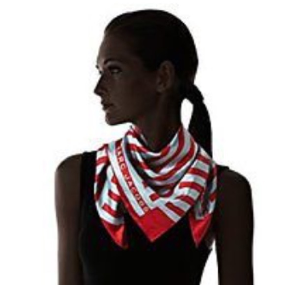 NWT Marc Jacobs Satin Striped Bandana Scarf - Picture 4 of 4