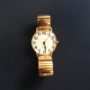 AA style gold elastic band watch