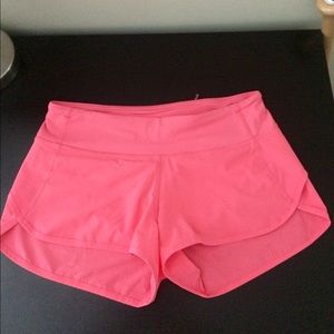 Pink Lululemon speed shorts