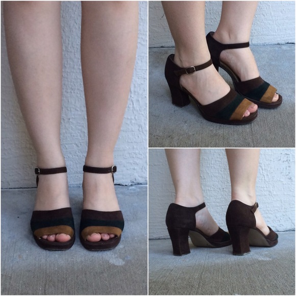 Apostrophe Vintage 7 Brown Mustard Suede Heel