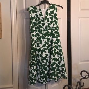 Kate spade  quilted green leaf print dress