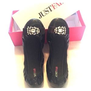 Just Fab Black ballet flats