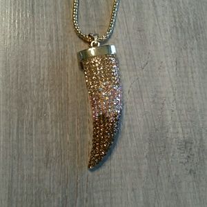 Rhinestone Horn Pendant