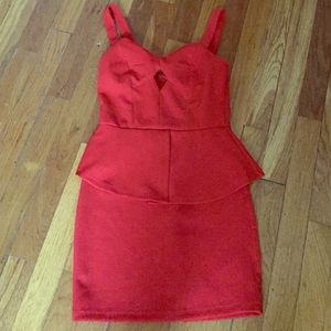 Red Keyhole Dress