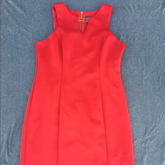 Vince Camuto Red Dress with Gold accent. Size 12