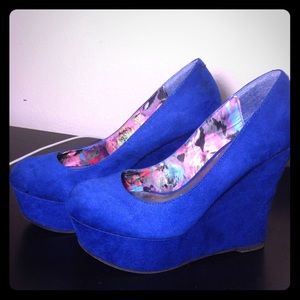 Madden girl blue suede wedges