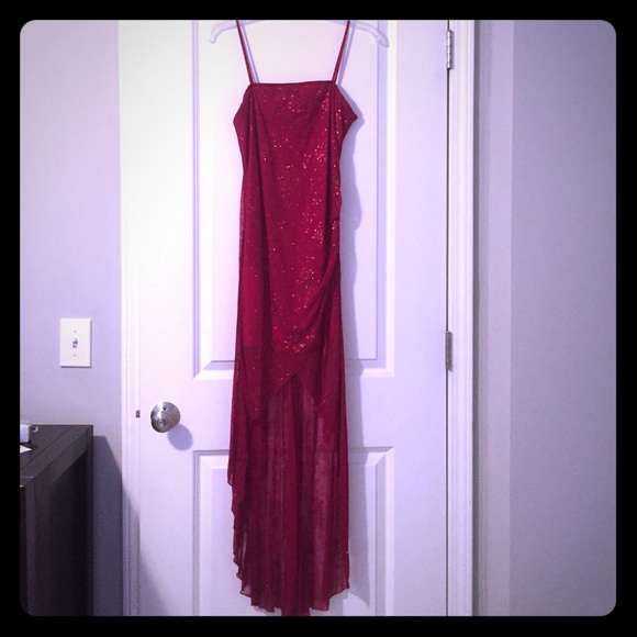 Sparkly red hi-low prom dress medium