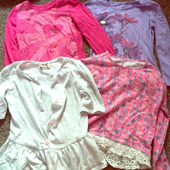 Four girls size 5 shirts. All come together