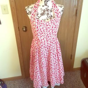 Beautiful halter pinup dress with flowers