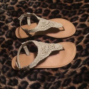 Torrid cream crocheted sandals