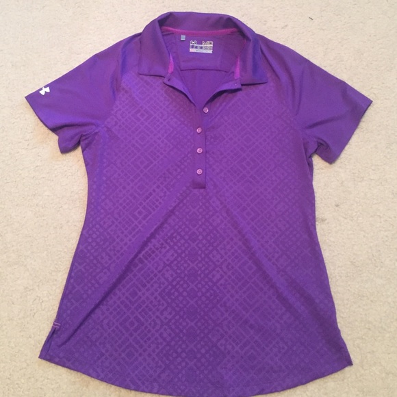 NWOT Bright purple under amour polo shirt