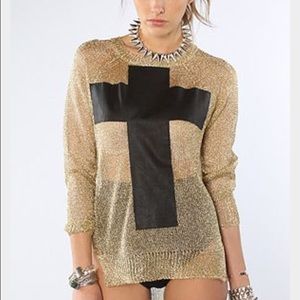 UNIF The Prayer Sweater in Gold Sz S