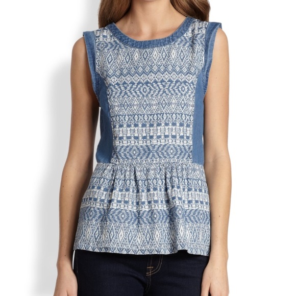 Ella Moss Chambray Peplum Top