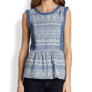 Ella Moss Chambray Peplum Top