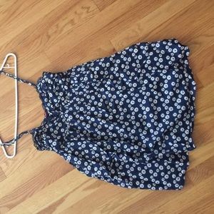 Navy floral baby boll dress