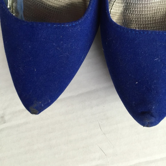 Anne Michelle Strappy Blue Platform Pumps - Picture 3 of 4