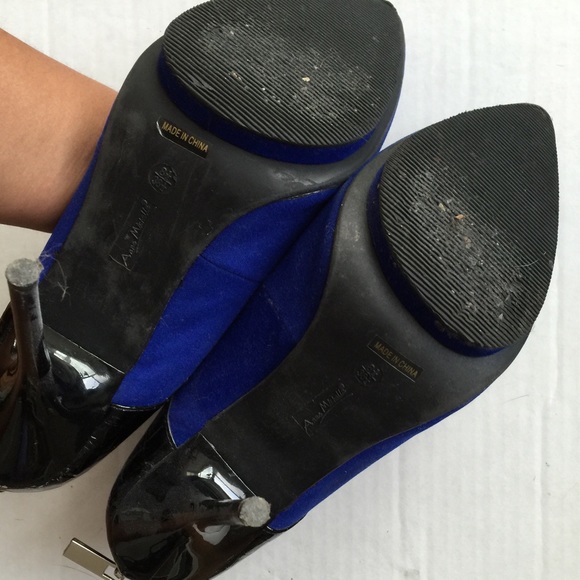 Anne Michelle Strappy Blue Platform Pumps - Picture 4 of 4