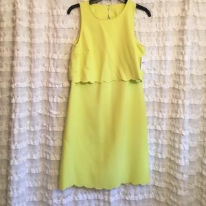 Loft bright yellow shift dress. Women's size 4.