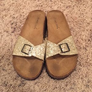 Glitter strapped sandals