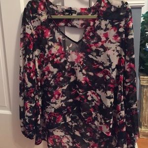 Aqua floral top (Medium)