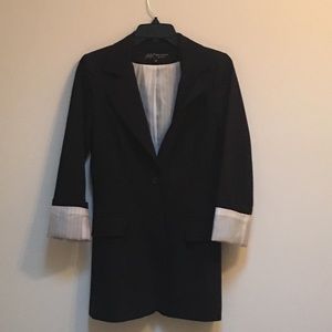 Pinstripe lined black ABS blazer