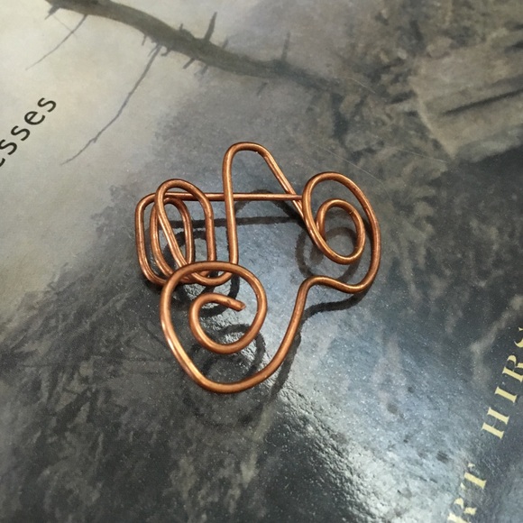 Copper wire sweater pin