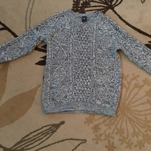 Gap Cable Blue and White Sweater