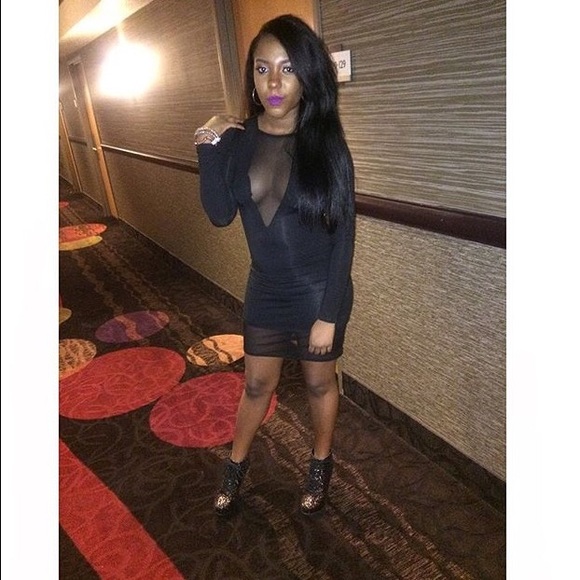 Black Deep V Dress