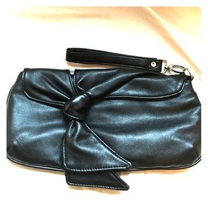 Nine West black leather evening bag