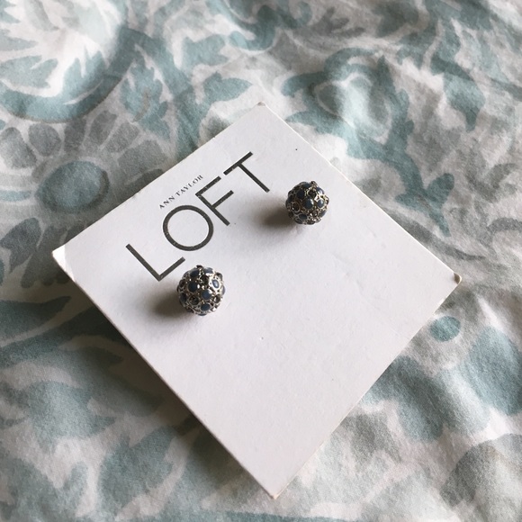 NWT Blue and Silver Stud Ann Taylor LOFT Earrings